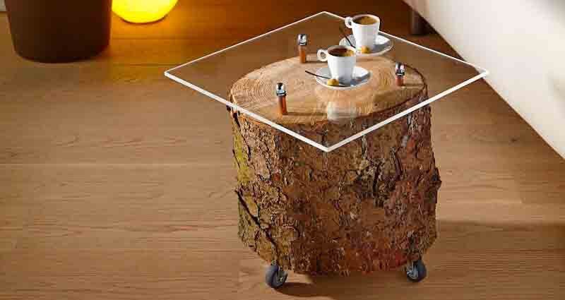 make a tree trunk side table