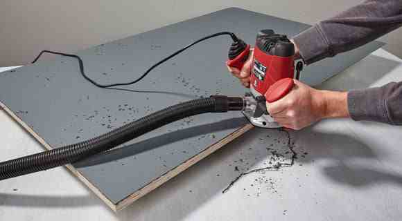 cover a desk with linoleum