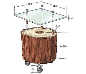 make a tree trunk side table
