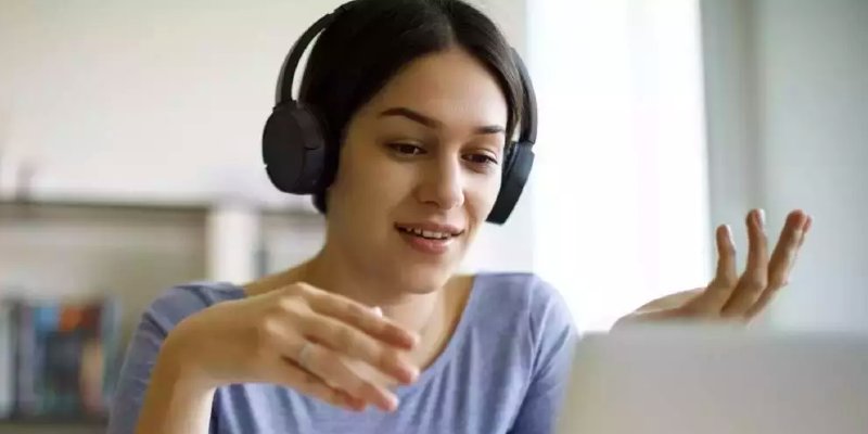 impress in an online video meeting