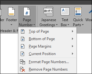 how to number pages in Word