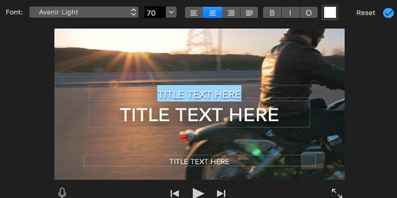 insert text in video imovie
