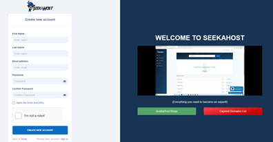 SeekaHost hosting control panel