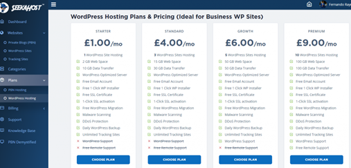 SeekaHost hosting control panel
